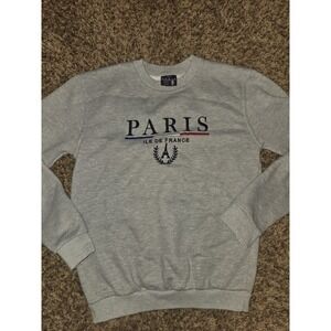 Women's Gray Paris Ile De France Crewneck Sweatshirt Size Small